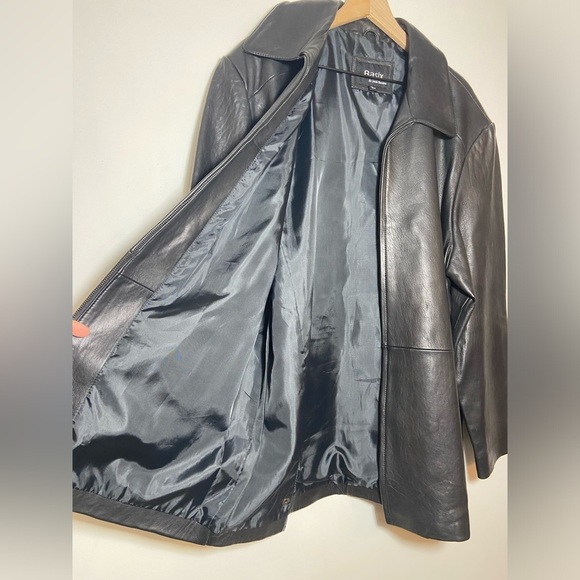 BASIX Jacob Stevens Men’s  Black Leather Jacket Size Large Zip Up - Picture 6 of 12